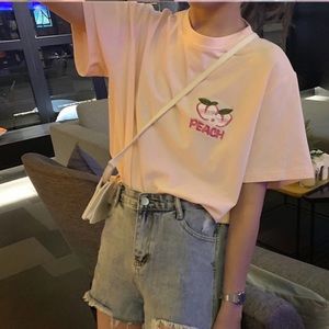 pink hand embroidered shirt